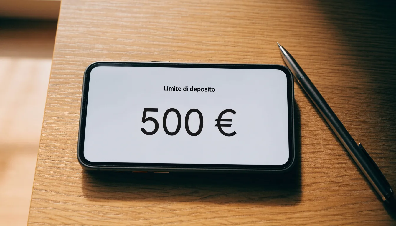 Un foglio di concessione in carta con un timbro rosso, appoggiato su una scrivania di legno accanto a una penna